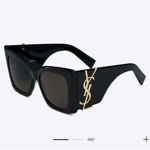 YSL Saint Laurent Black “Blaze” Oversized Sunglasses